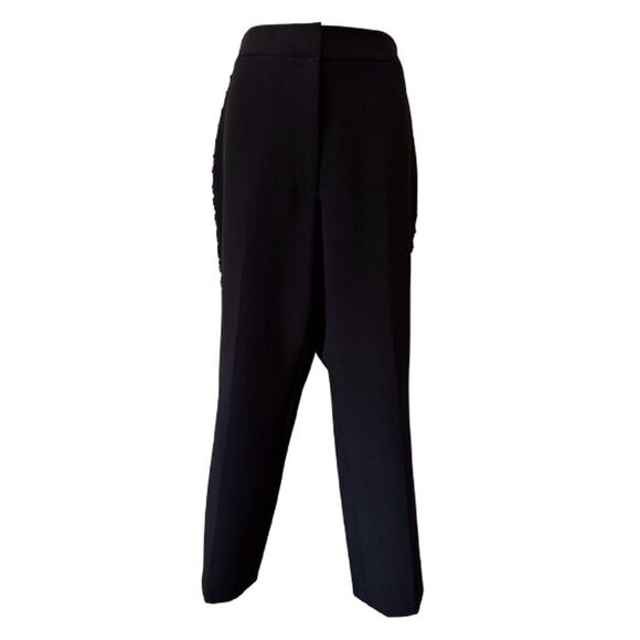 Kate Spade Black Crop Pants With Lace Trim On The Side Size 8 - Picture 3 of 10
